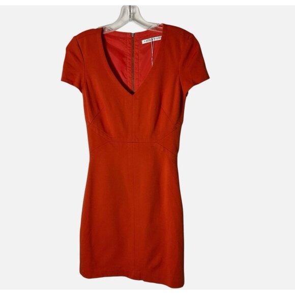 Trina Turk Dress Ponte Knit Calista Mini Short-Sleeve Orange Size 2 XS - Picture 1 of 5